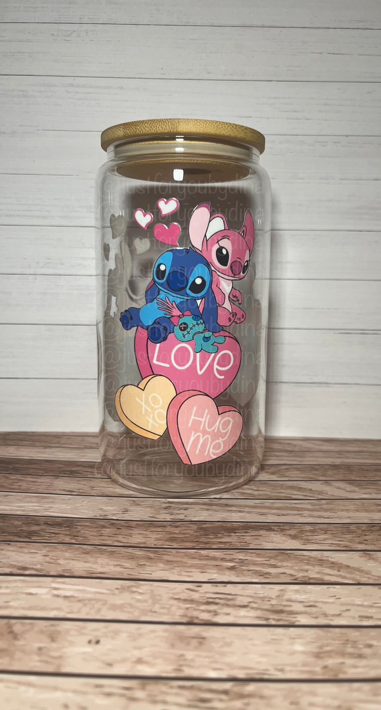 Alien Couple Valentine Glass Can
