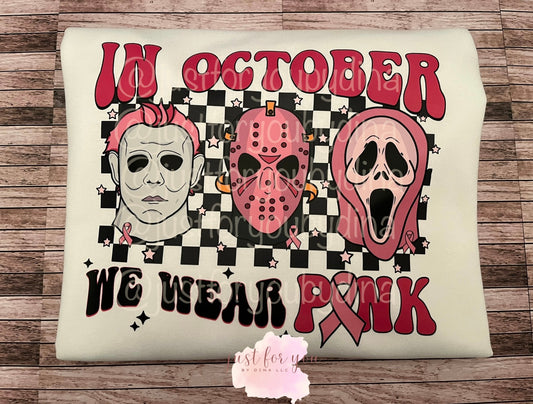 Breast Cancer Awareness Horror Crewneck